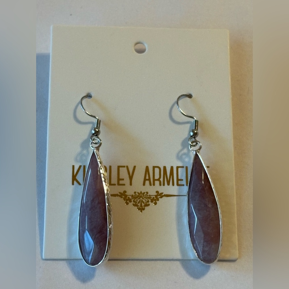 🪻 KINSLEY ARMELLE SILVER RUBBY EARRINGS 🪻NWT 🪻